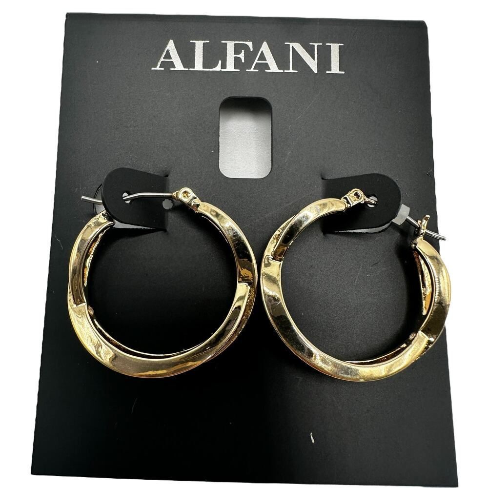Alfani Hoop Earrings Women in 18k Gold-Plated, Click Backing Women Jewelry, New